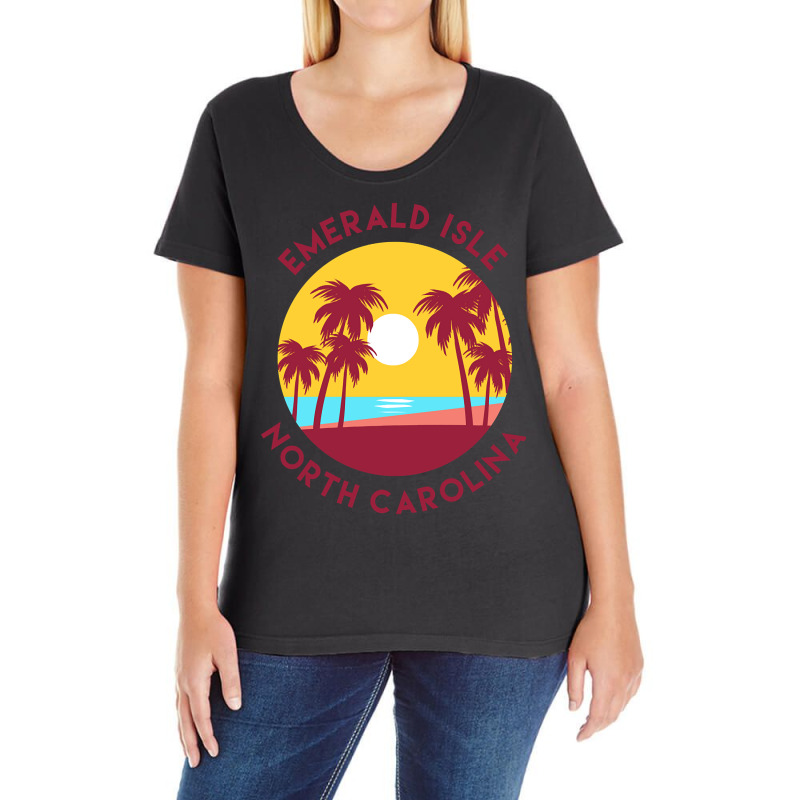 Emerald Isle, North Carolina Ladies Curvy T-Shirt by bummercaught | Artistshot