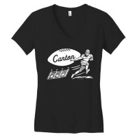 Vintage Football Canton Bulldogs White Canton Wordmark Women's V-neck T-shirt | Artistshot