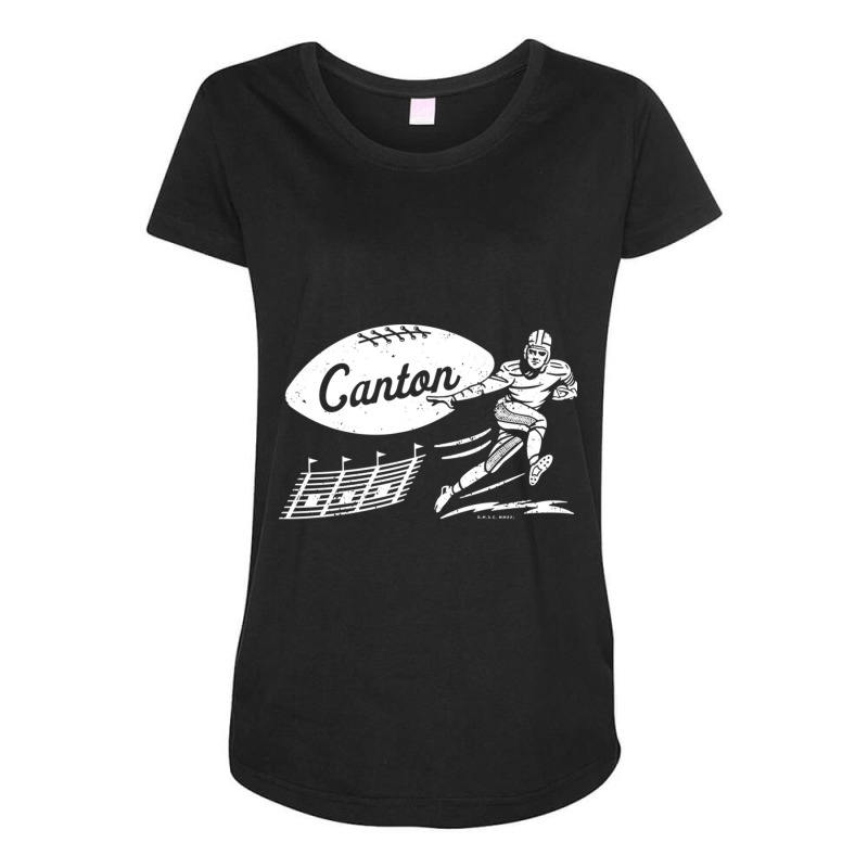 Vintage Football Canton Bulldogs White Canton Wordmark Maternity Scoop Neck T-shirt | Artistshot