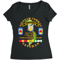 Vietnam Combat Veteran W D Troop 17th Cav 199th Inf Bde W Svc Women's Triblend Scoop T-shirt | Artistshot