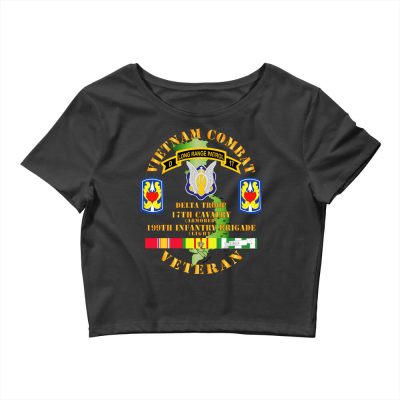 Vietnam Combat Veteran W D Troop 17th Cav 199th Inf Bde W Svc Crop Top by LanaErica | Artistshot