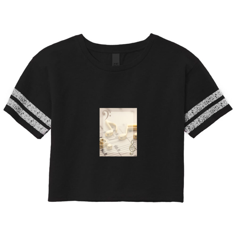 Elegant Music With Gold Notes Scorecard Crop Tee by SandraWarren | Artistshot