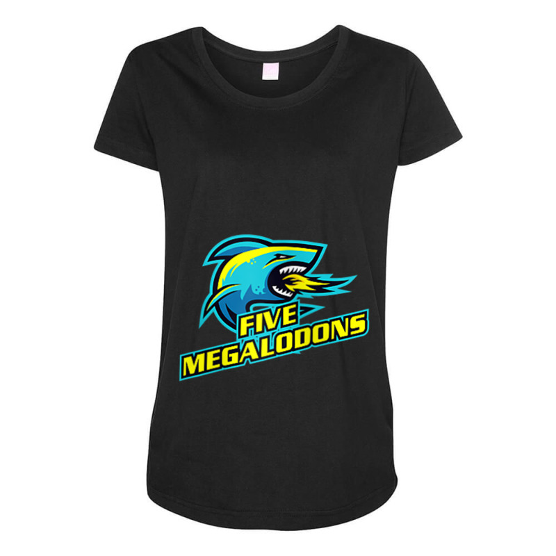 Five Megalodons Content Creator Series 1 - Fire Breath Shark Zip Hoodi Maternity Scoop Neck T-shirt by ChristopherCharlesWilliamson | Artistshot