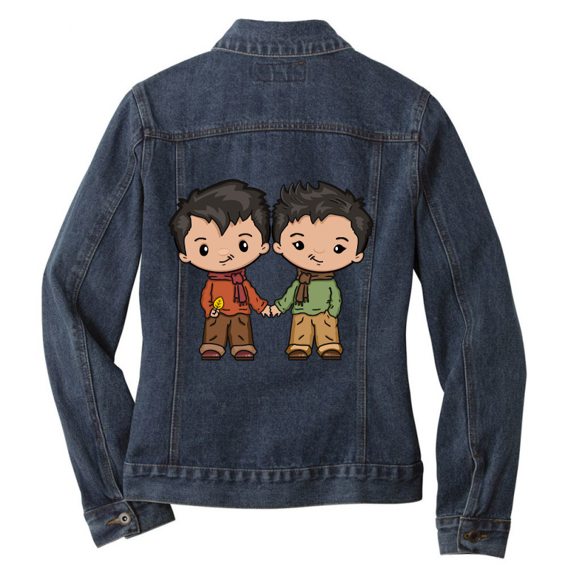 Cute Lgbtq Gay Latin Hispanic And Asian Fun Gay-bee Male Couple Ladies Denim Jacket by Brink Beaulah | Artistshot