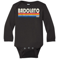 Retro Vintage 70s 80s Style Badolato, Italy Long Sleeve Baby Bodysuit | Artistshot