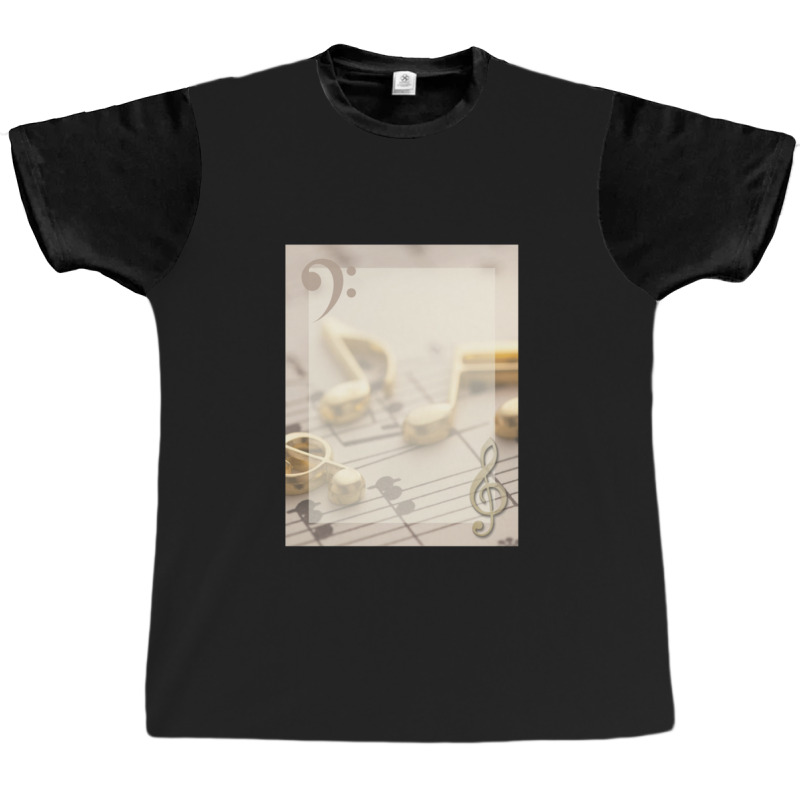 Elegant Music With Gold Notes Graphic T-shirt by RahimCook | Artistshot