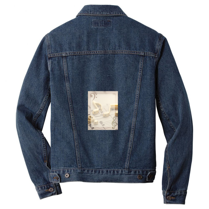 Elegant Music With Gold Notes Men Denim Jacket by RahimCook | Artistshot