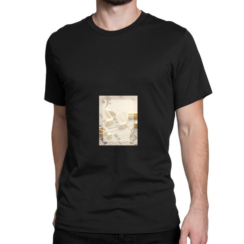 Elegant Music With Gold Notes Classic T-shirt by RahimCook | Artistshot