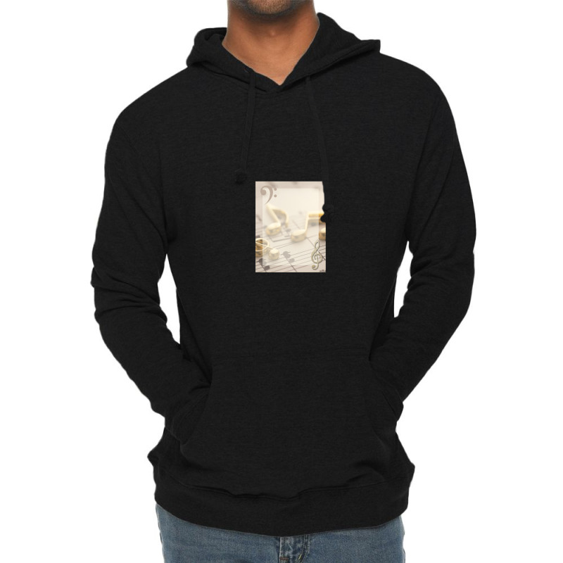 Elegant Music With Gold Notes Lightweight Hoodie by RahimCook | Artistshot