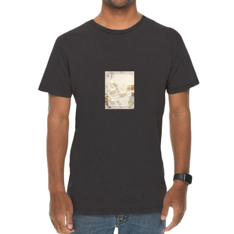 Elegant Music With Gold Notes Vintage T-Shirt by RahimCook | Artistshot