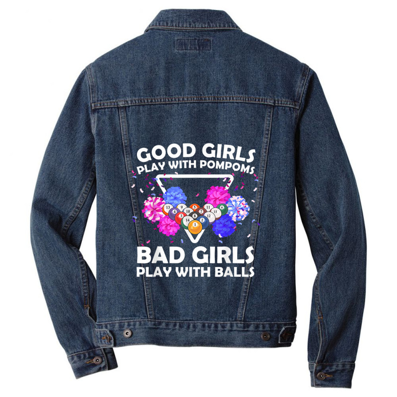 Funny Billiards For Women Girls 8 Ball Billiard Pool Player Men Denim Jacket | Artistshot