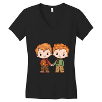 Cute Lgbtq Gay Red Head Fun Gay-bee Male Couple Women's V-neck T-shirt | Artistshot