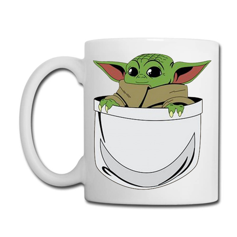 Baby Yoda Cute Mandalorian white travel coffee mug