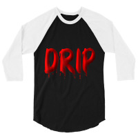 Drippy Red Drippin Letters Streetwear Hip Hop Tees Tops 3/4 Sleeve Shirt | Artistshot