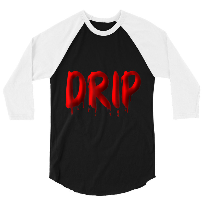 Drippy Red Drippin Letters Streetwear Hip Hop Tees Tops 3/4 Sleeve Shirt | Artistshot