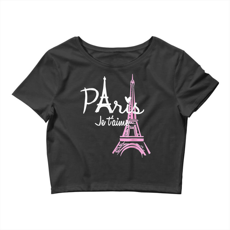 I Love Paris Eiffel Tower France French Souvenir Crop Top by KelcieWhite | Artistshot