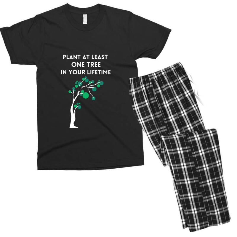 Plant At Least One Tree In Your Lifetime-black Men's T-shirt Pajama Set by MaryWright | Artistshot