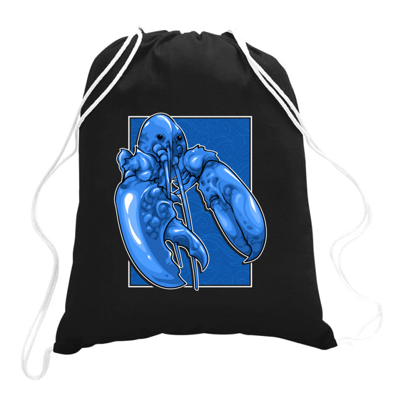 Funny Jumpscare Lobster Meme Blue Crustacean Pullover Hoodie Drawstring Bags | Artistshot