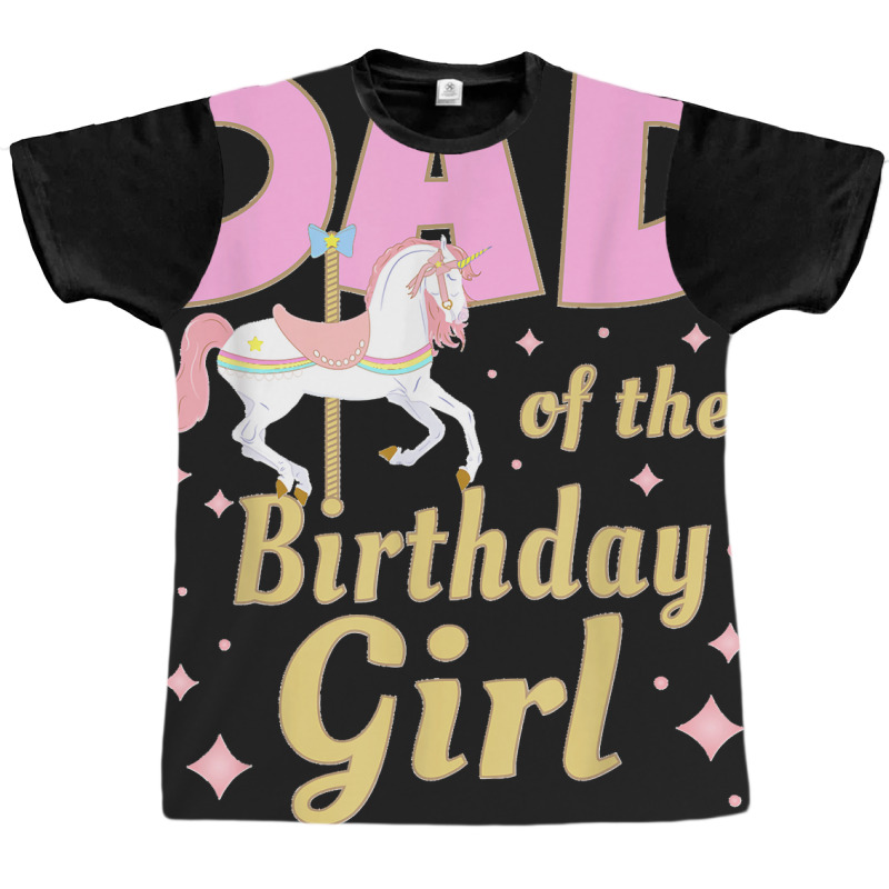 Mens Carousel Party Family Matching Dad 1st First Birthday Girl Graphic T-shirt | Artistshot