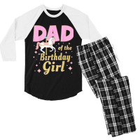 Mens Carousel Party Family Matching Dad 1st First Birthday Girl Men's 3/4 Sleeve Pajama Set | Artistshot