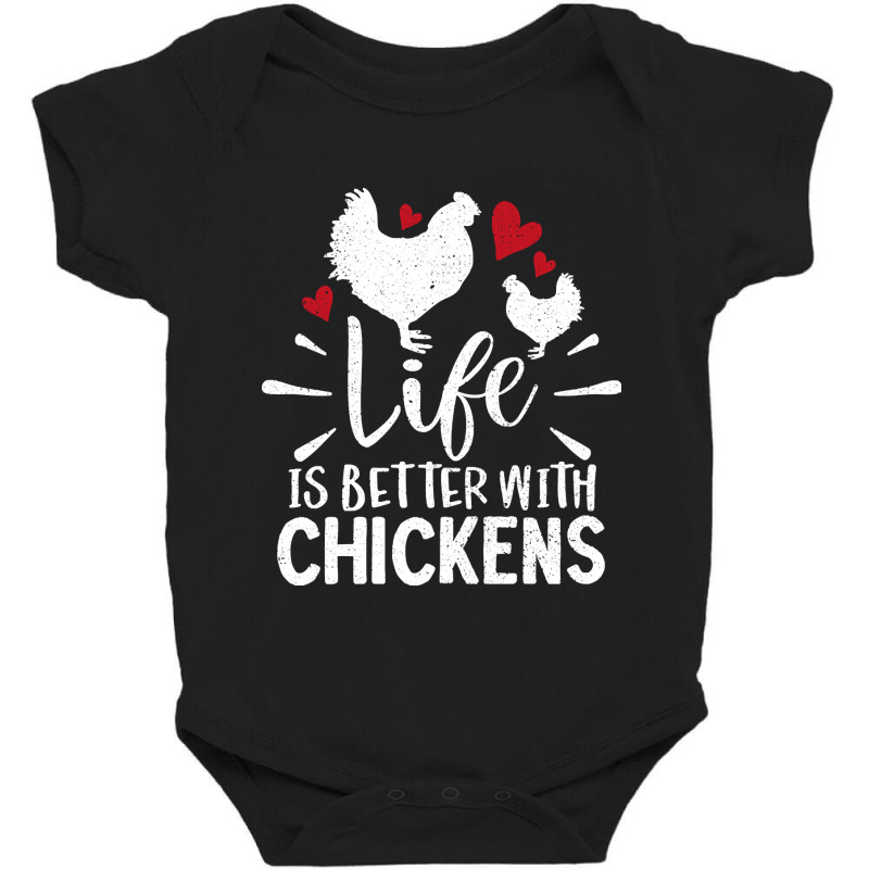 Life Is Better With Chickens Present Gift Idea Baby Bodysuit by Pannell Quintero | Artistshot