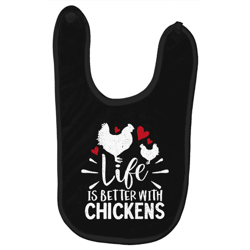 Life Is Better With Chickens Present Gift Idea Baby Bibs by Pannell Quintero | Artistshot