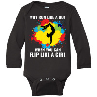 Gymnastics Gymnast Trampoline Tumbling Acrobatics Watercolor Long Sleeve Baby Bodysuit | Artistshot