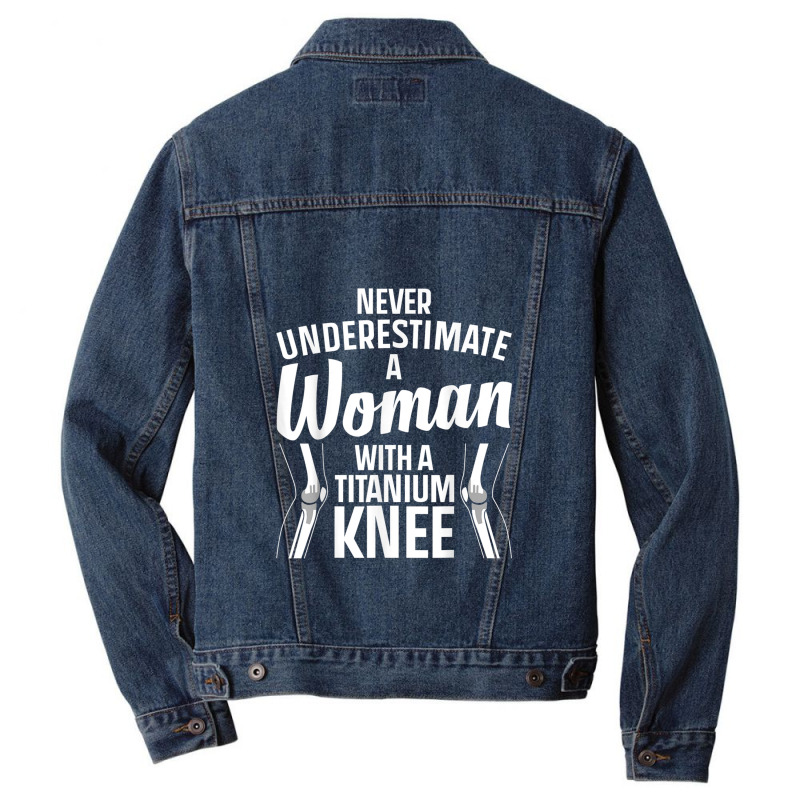 Funny Titanium Knee Surgery Design For Women Knee Recovery Men Denim Jacket | Artistshot