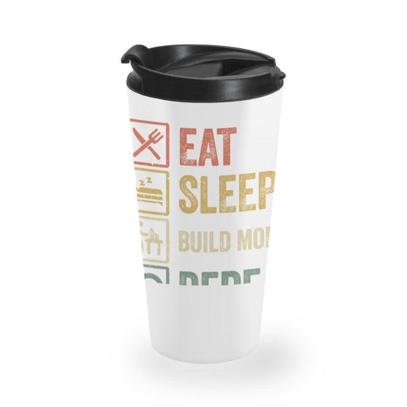 Funny Eat Sleep Build Models Repeat Retro Vintage Travel Mug | Artistshot