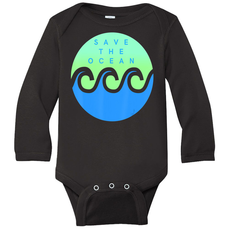 Save The Ocean Stop The Pollution Of Our Waters Long Sleeve Baby Bodysuit | Artistshot