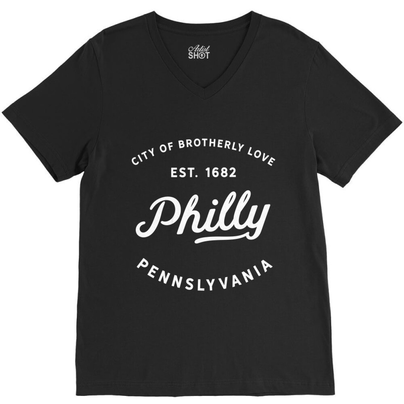 Classic Retro Vintage Philly City Of Brotherly Love V-Neck Tee by fenderbendable | Artistshot