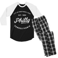 Classic Retro Vintage Philly City Of Brotherly Love Men's 3/4 Sleeve Pajama Set | Artistshot