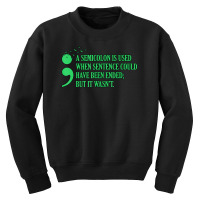 Semicolon Mental Health Awareness Supporter Youth Sweatshirt | Artistshot