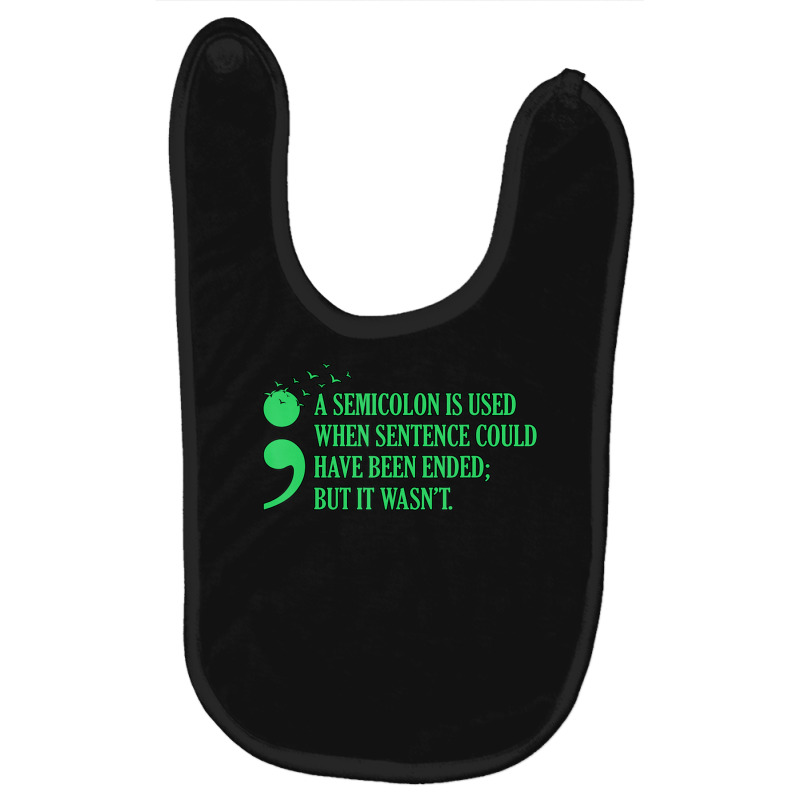 Semicolon Mental Health Awareness Supporter Baby Bibs by rastyrocl | Artistshot