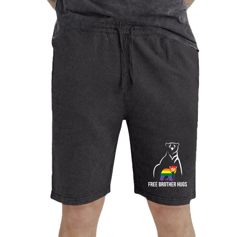 Free Brother Hugs Gay Pride Lgbt Rainbow Men Vintage Short | Artistshot