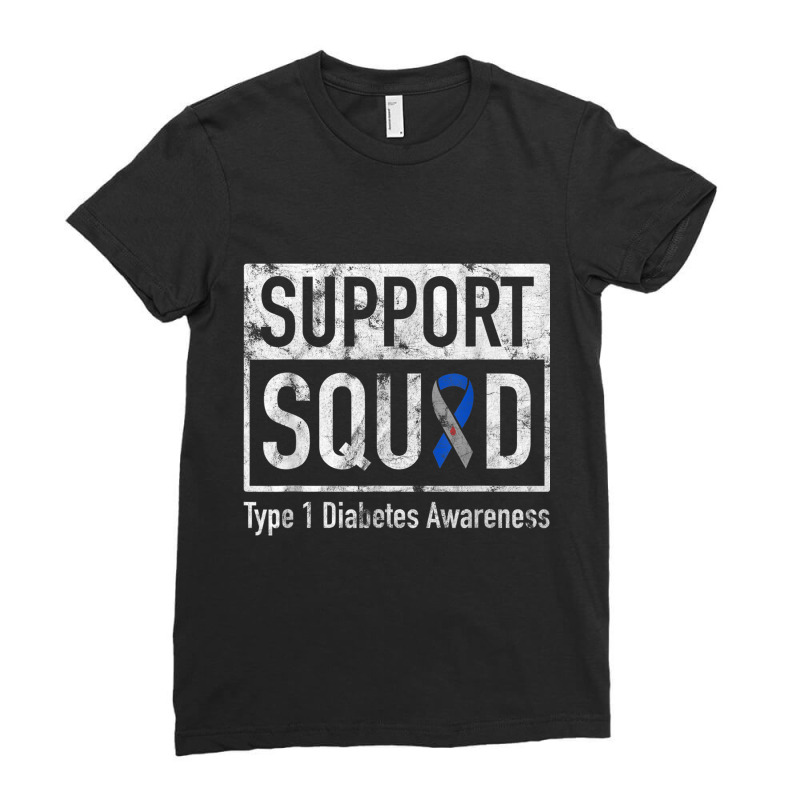 Support Squad Type 1 Diabetes Awareness Ribbon Ladies Fitted T-Shirt by AndrewRobertHenzel | Artistshot