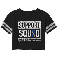 Support Squad Type 1 Diabetes Awareness Ribbon Scorecard Crop Tee | Artistshot