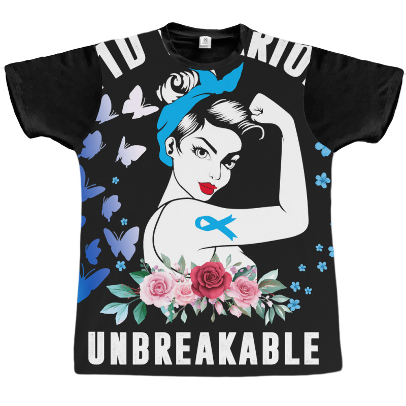 Diabetes Diabetic T1d Warrior Unbreakable Strong Woman Type 1 Diabetes Graphic T-shirt | Artistshot