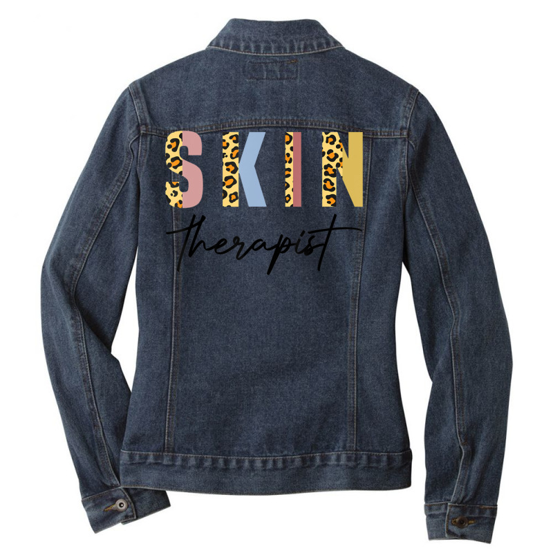 Skin Therapist Skincare Lover Skin Esthetician Ladies Denim Jacket | Artistshot