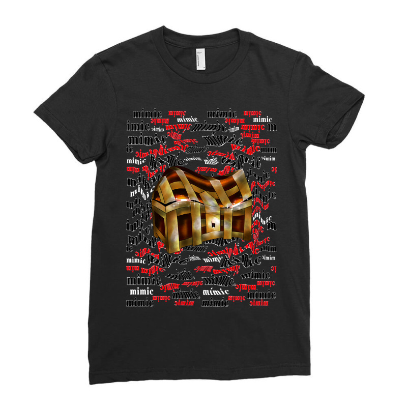 Gold Mimic Magic Chest For Dnd And Fantasy Fans Ladies Fitted T-Shirt by Rios Arevalo | Artistshot