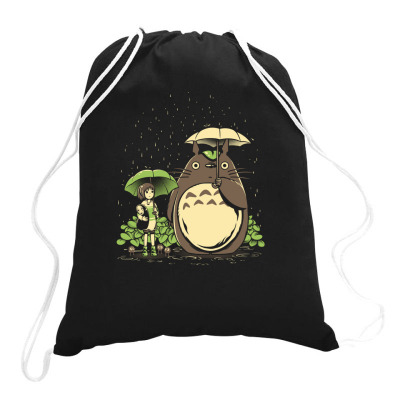 Chihiro And Totoro Drawstring Bags Designed By Rakuzan