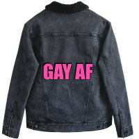 Gay Af - Pink Unisex Sherpa-lined Denim Jacket | Artistshot