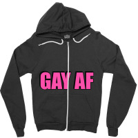 Gay Af - Pink Zipper Hoodie | Artistshot