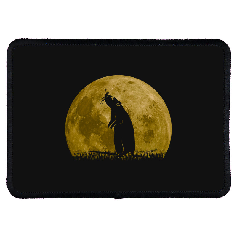 Rat Mouse Full Moon Rat Mouse Lover Rectangle Patch | Artistshot