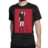 Anime Girl With Cat Classic T-shirt | Artistshot