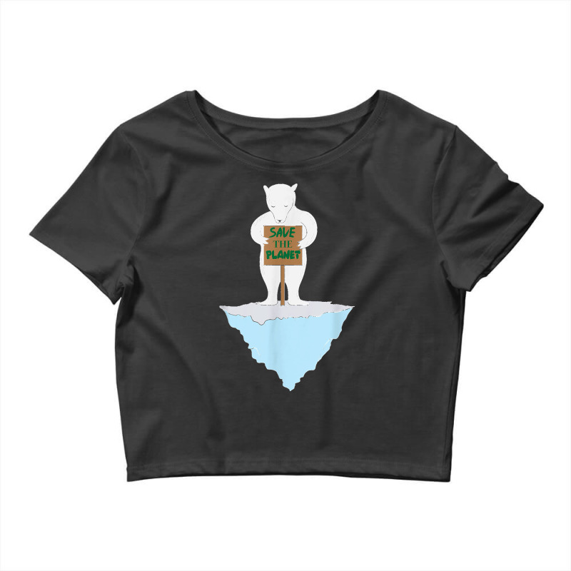 Save The Planet Polar Bear On Ice Floe Crop Top by JilmarM.Perez | Artistshot