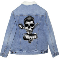 Cool Graphic Skulls Unisex Sherpa-lined Denim Jacket | Artistshot