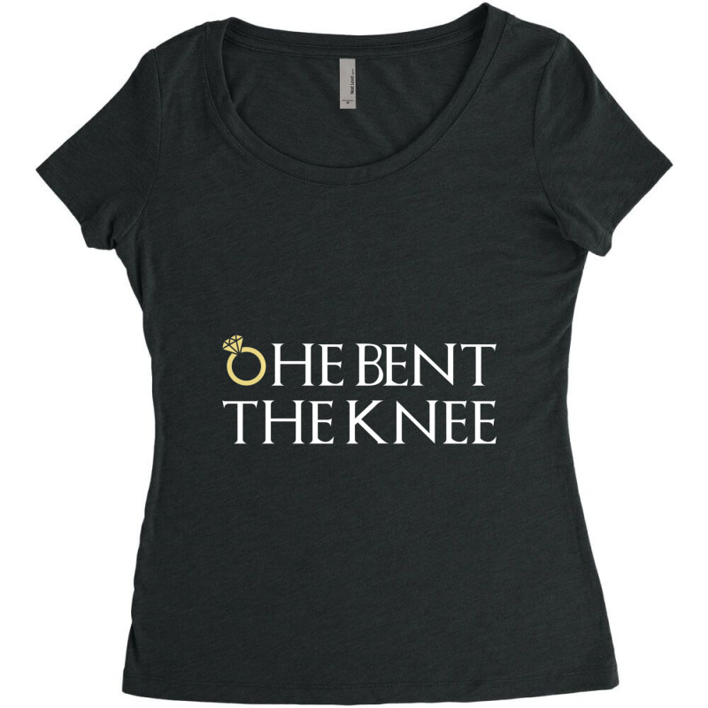 He Bent The Knee Bride Engagement Wedding Women Cute Gift Women's Triblend Scoop T-shirt by bummercaught | Artistshot