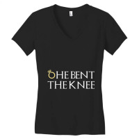 He Bent The Knee Bride Engagement Wedding Women Cute Gift Women's V-neck T-shirt | Artistshot