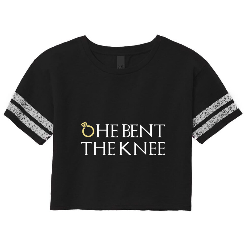 He Bent The Knee Bride Engagement Wedding Women Cute Gift Scorecard Crop Tee by bummercaught | Artistshot